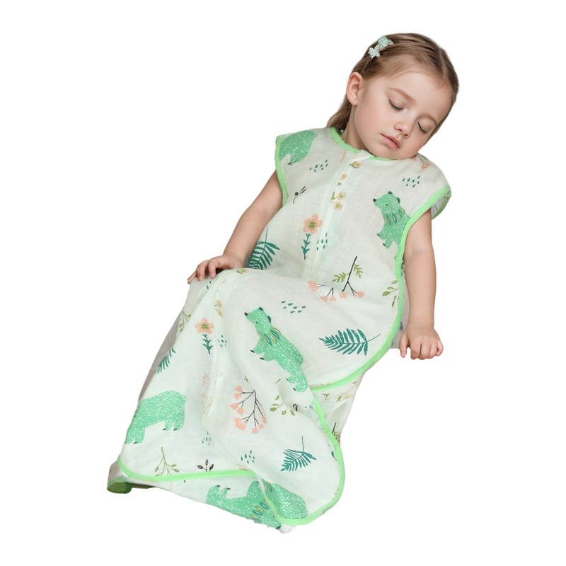 BLOOMSTAR Toddler Sleep Sack 2-3T Muslin 0.5 TOG Lightweight Baby Sleeping Bag, Soft Cotton Breathable Wearable Blanket for Summer, Easy Diaper Change, All Season Use - Image 3